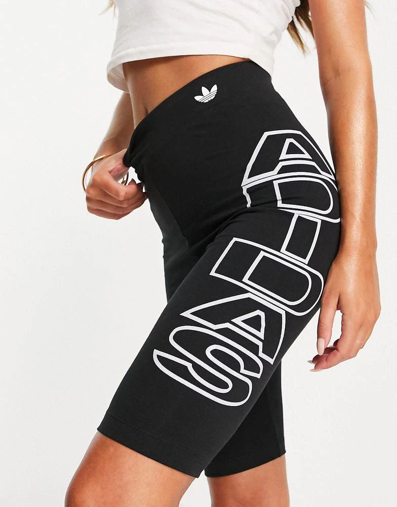 商品Adidas|adidas originals large side logo legging shorts in black,价格¥128,第2张图片详细描述