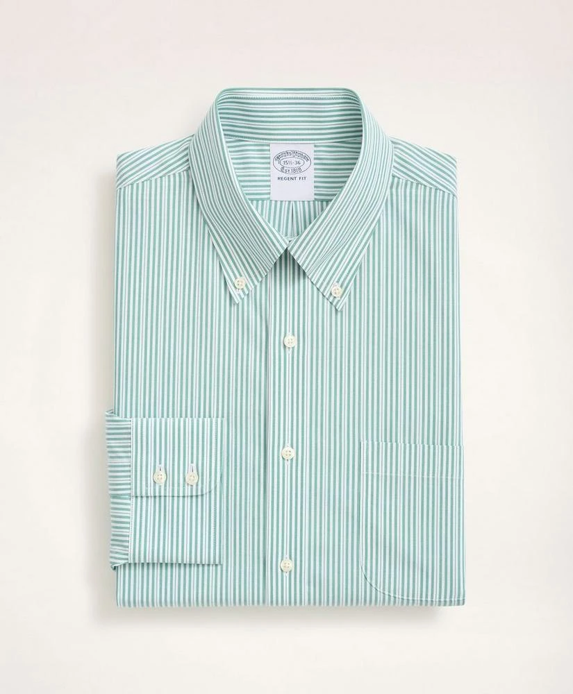 商品Brooks Brothers|Stretch Regent Regular-Fit Dress Shirt, Non-Iron Poplin Button Down Collar Stripe,价格¥391,第3张图片详细描述
