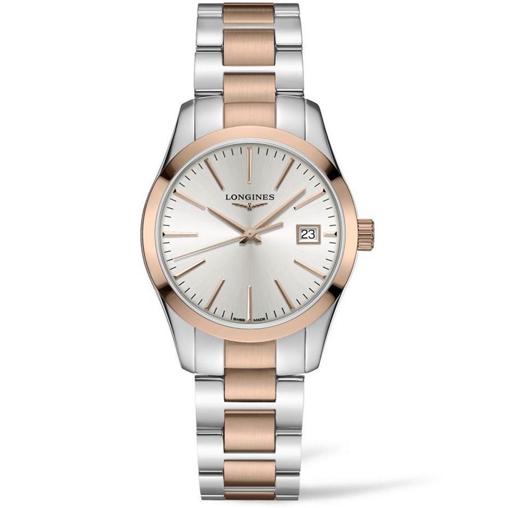 商品Longines|Women's Swiss Conquest Classic Two-Tone PVD Stainless Steel Bracelet Watch 34mm,价格¥7796,第1张图片