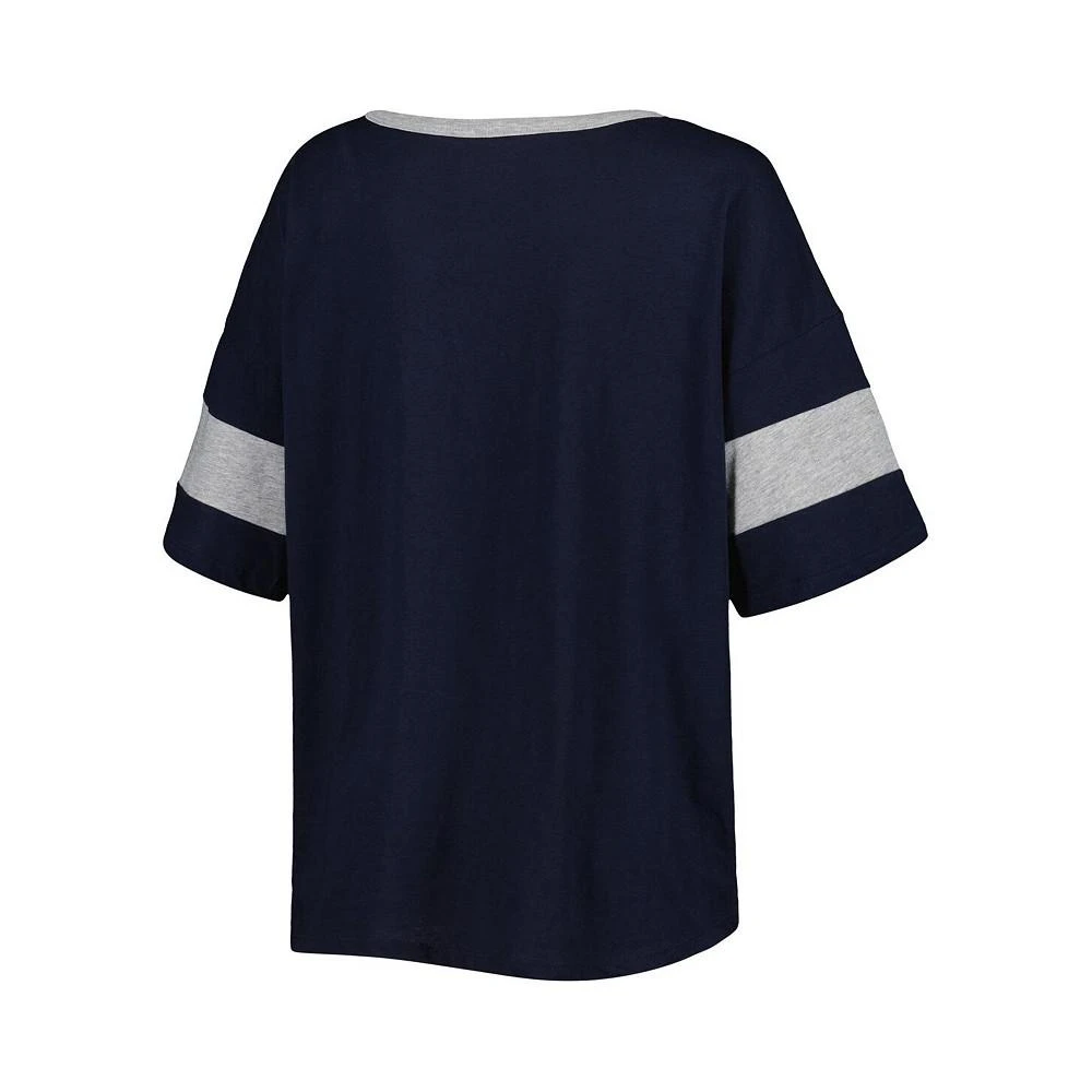 商品CHAMPION|Women's Navy Villanova Wildcats Jumbo Arch Striped Half-Sleeve T-shirt,价格¥240,第2张图片详细描述