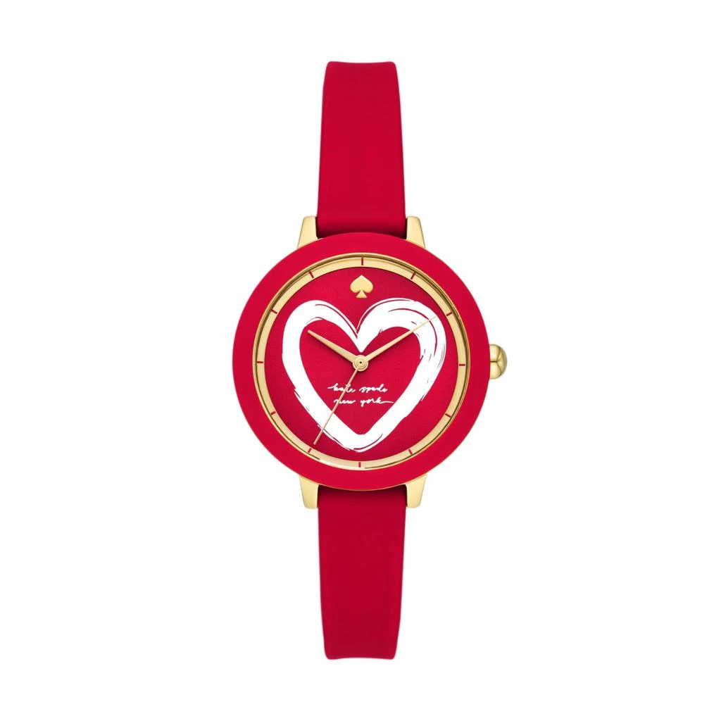 商品Kate Spade|Park Row Red Silicone Watch - KSW1819,价格¥1115,第1张图片