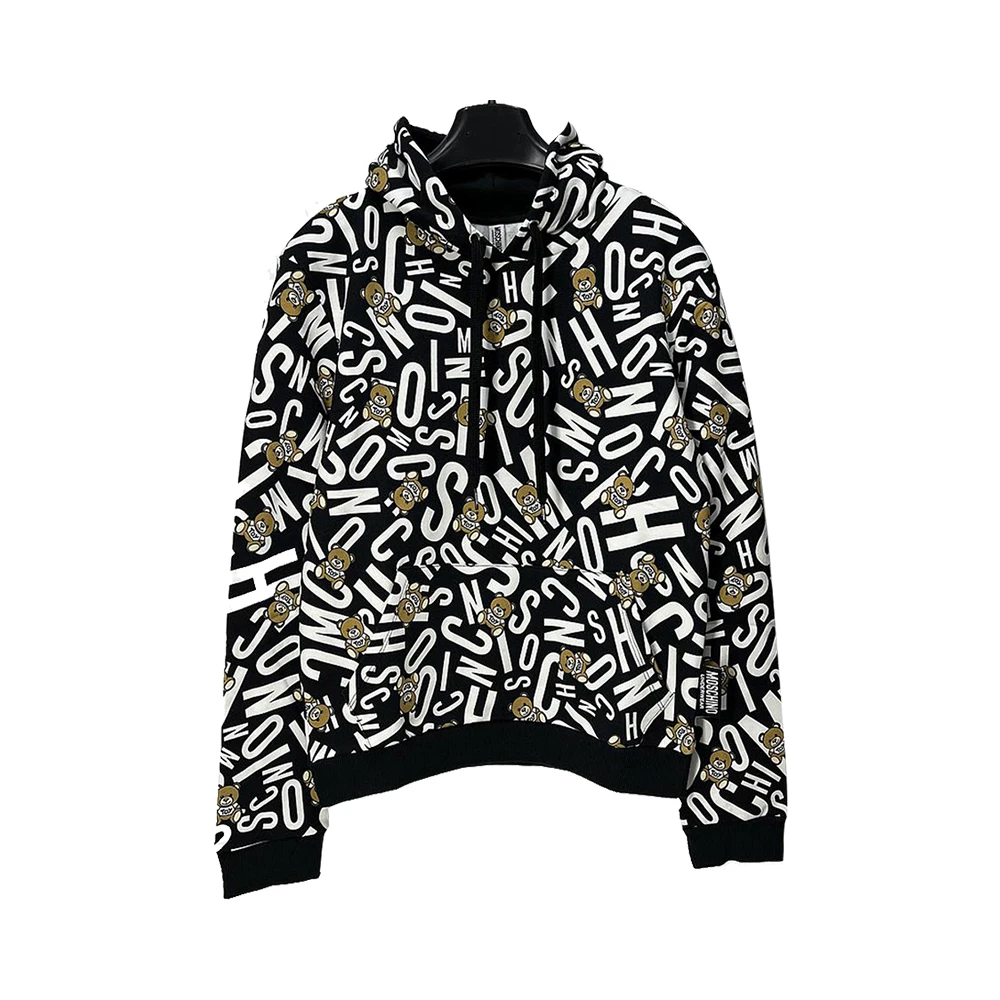 商品Moschino|MOSCHINO 女士黑色棉质连帽卫衣 ZT1719-9005-1555,价格¥742,第1张图片