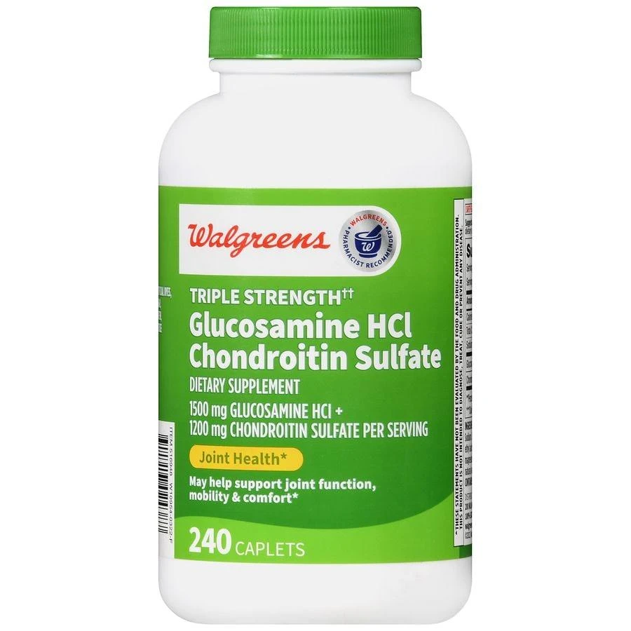 商品Walgreens|Glucosamine HCl Chondroitin Sulfate Caplets Triple Strength (120 days),价格¥443,第2张图片详细描述