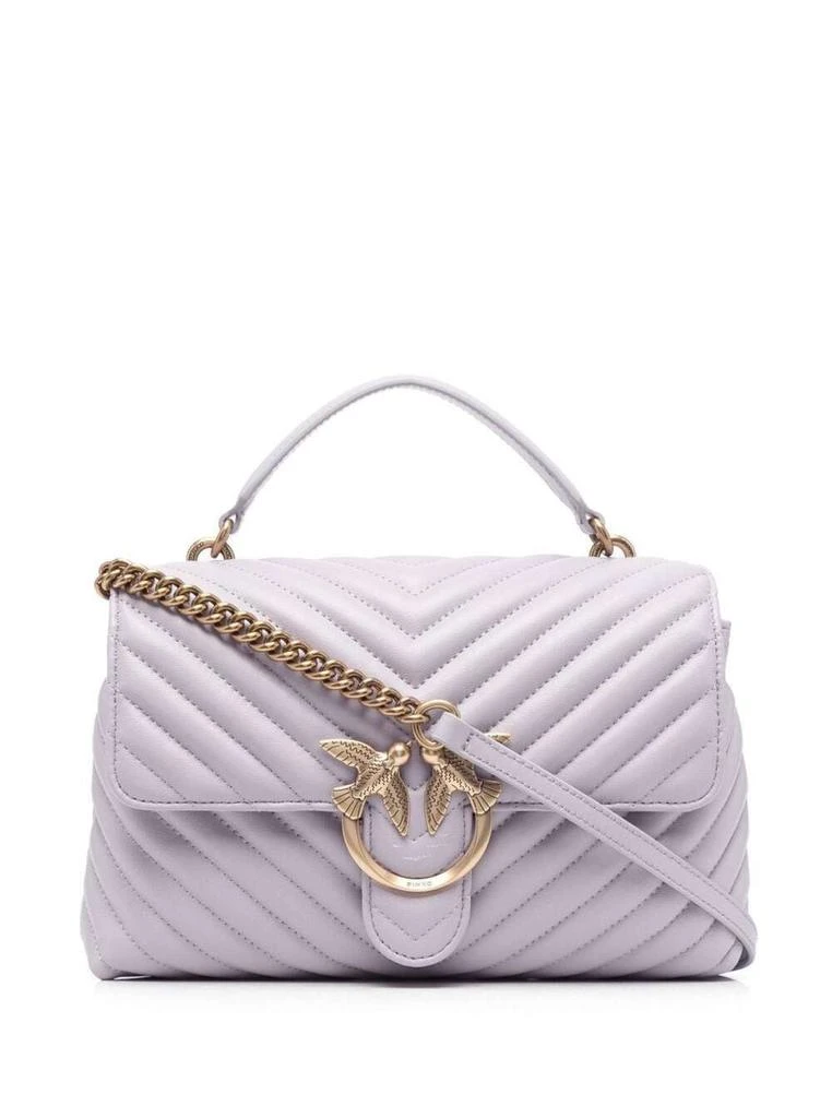 商品PINKO|Pinko Love Lady Lilac Chevron Leather Crossbody Bag Woman,价格¥2001,第1张图片