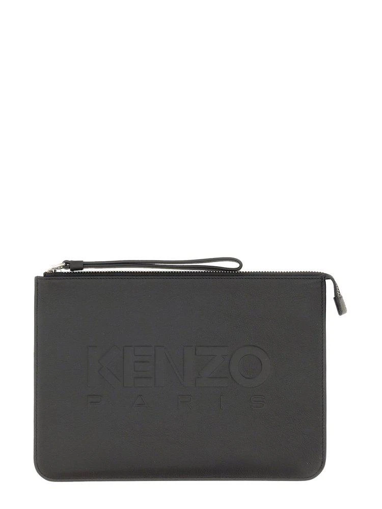 商品Kenzo|Kenzo Logo Embossed Zipped Clutch Bag,价格¥1445,第1张图片