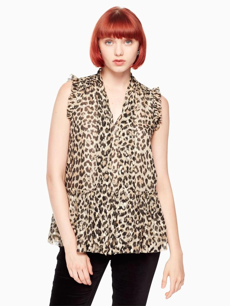 商品Kate Spade|leopard-print clipped dot top,价格¥1556,第4张图片详细描述