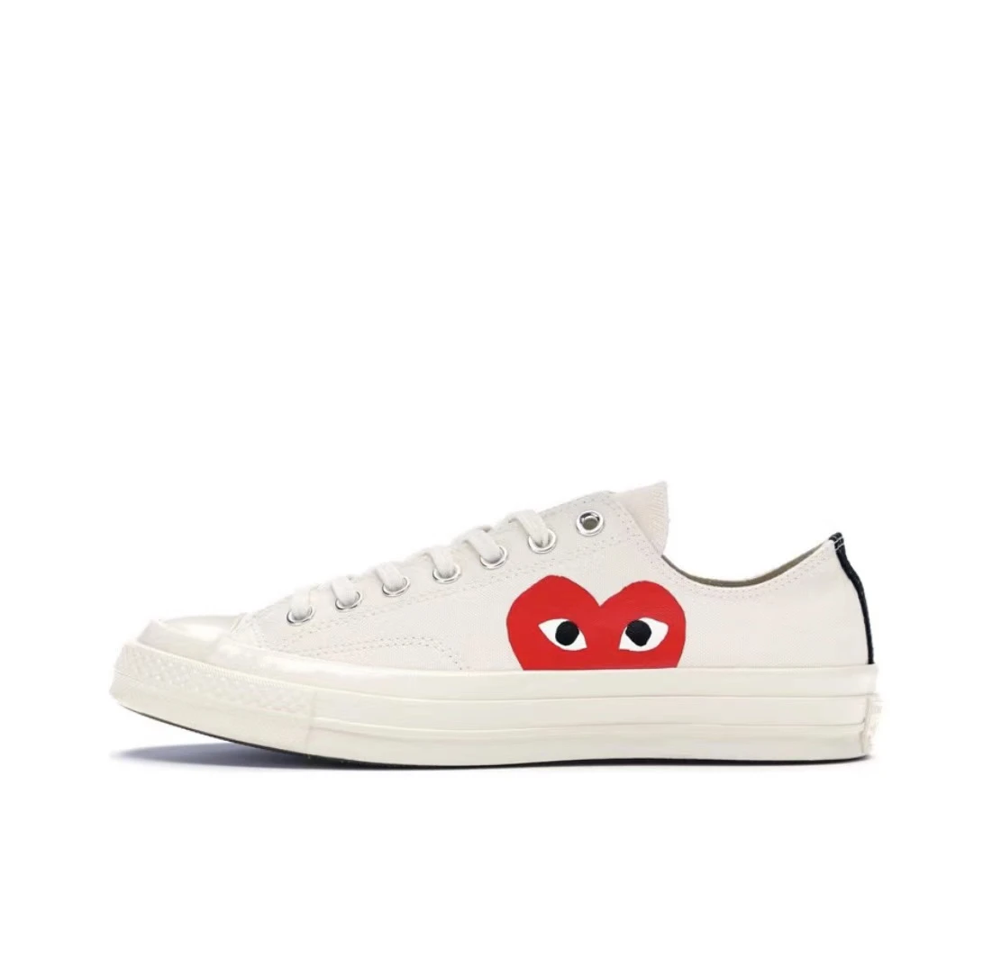 商品Comme des Garcons|CDG × Converse 1970s Chuck Taylor All-Star Ox Comme des Garcons PLAY White 川久保玲低帮 帆布鞋 男女同款 白色送礼推荐P1K111-WHITE,价格¥1266,第1张图片