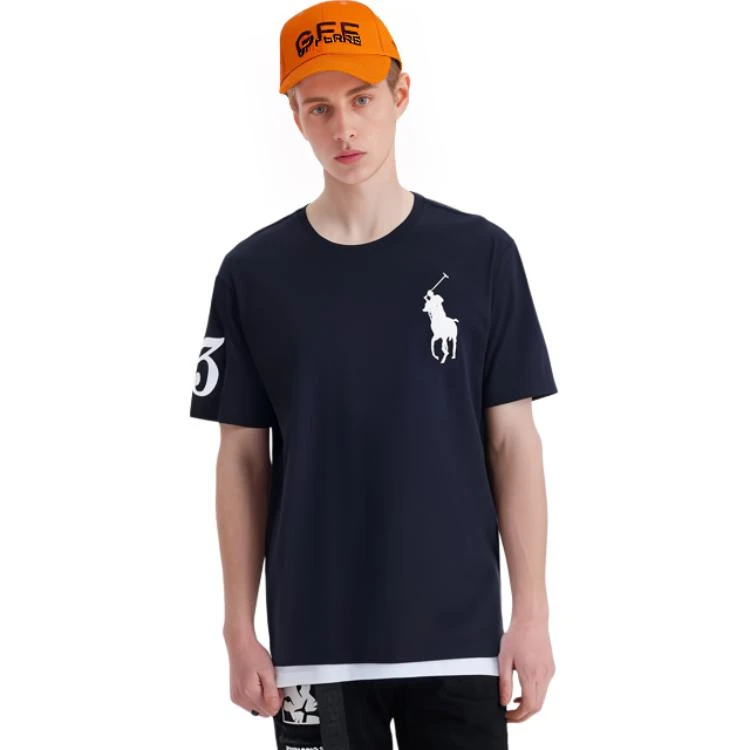 商品[国内直发] Ralph Lauren|SS23 大马标Logo刺绣圆领短袖T恤 男款 黑色,价格¥576,第7张图片详细描述