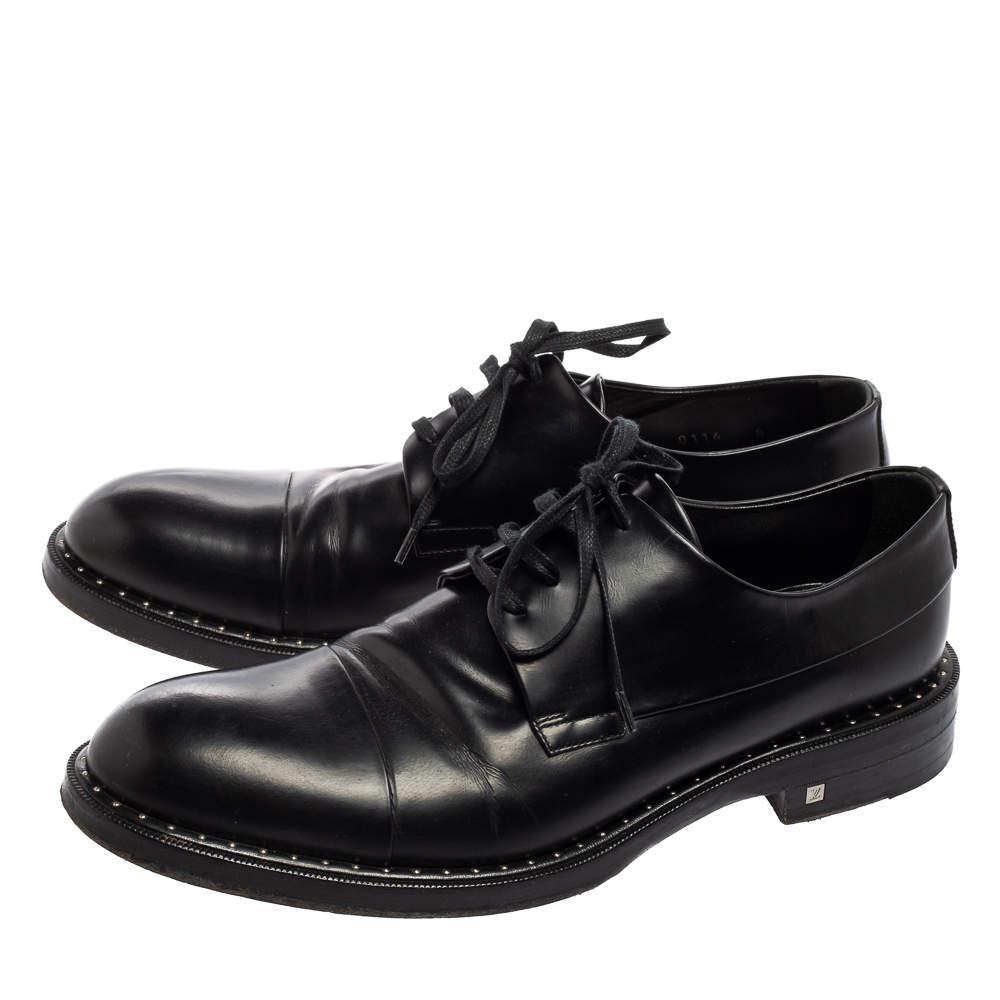 商品[二手商品] Louis Vuitton|Louis Vuitton Black Leather Lace Up Derby Size 42,价格¥3280,第6张图片详细描述