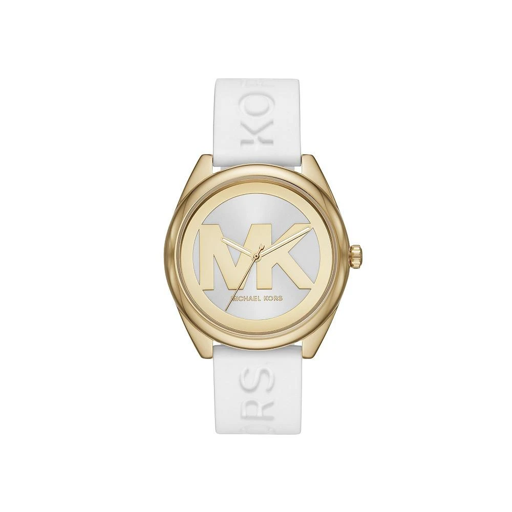 商品Michael Kors|Women's Janelle White Silicone Strap Watch 42mm,价格¥749,第1张图片