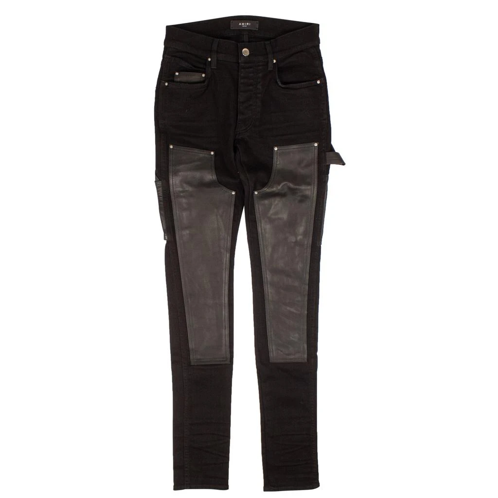 商品AMIRI|Black Denim Leather Workman Pants,价格¥2149,第3张图片详细描述