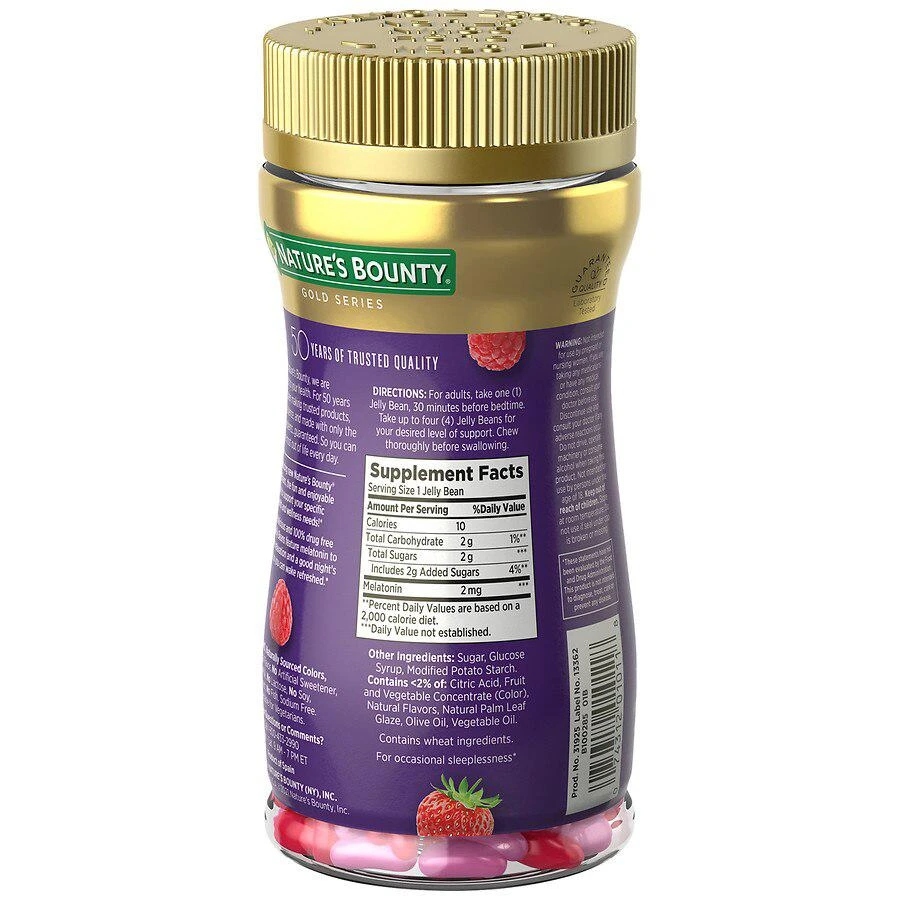 商品Nature's Bounty|Sleep Jelly Beans with Melatonin, Sleep Aid, Mixed Berry Flavor,价格¥119,第3张图片详细描述