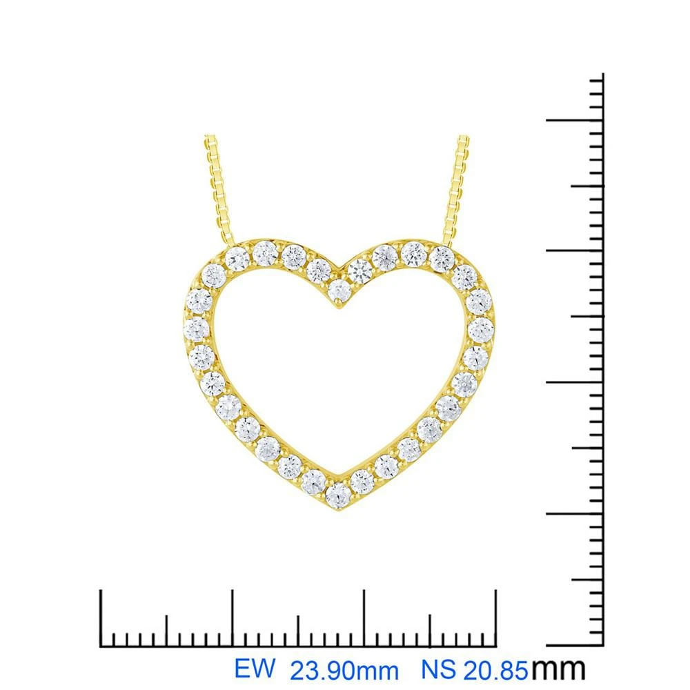 商品Macy's|Diamond Open Heart Pendant Necklace (1 ct. t.w.) in 14k Gold, 16" + 2" extender,价格¥8133,第2张图片详细描述