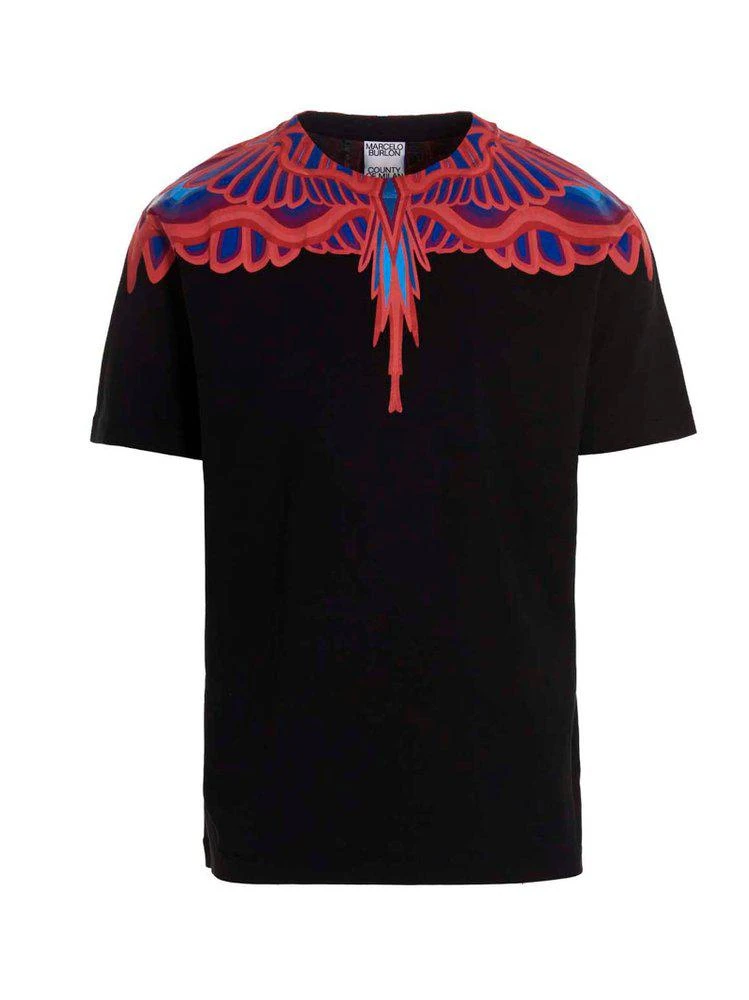 商品Marcelo Burlon|Marcelo Burlon County Of Milan Curved Wings T-Shirt,价格¥1014,第1张图片