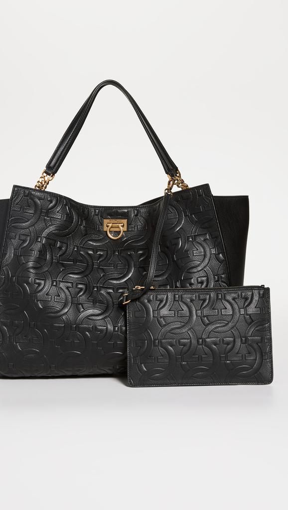 商品Salvatore Ferragamo|Salvatore Ferragamo 菲拉格慕 Trifolio 压花托特包,价格¥23681,第7张图片详细描述