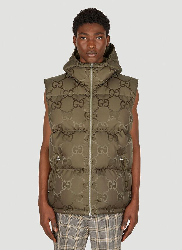 GG Hooded Sleeveless Jacket in Khaki商品第1张图片规格展示