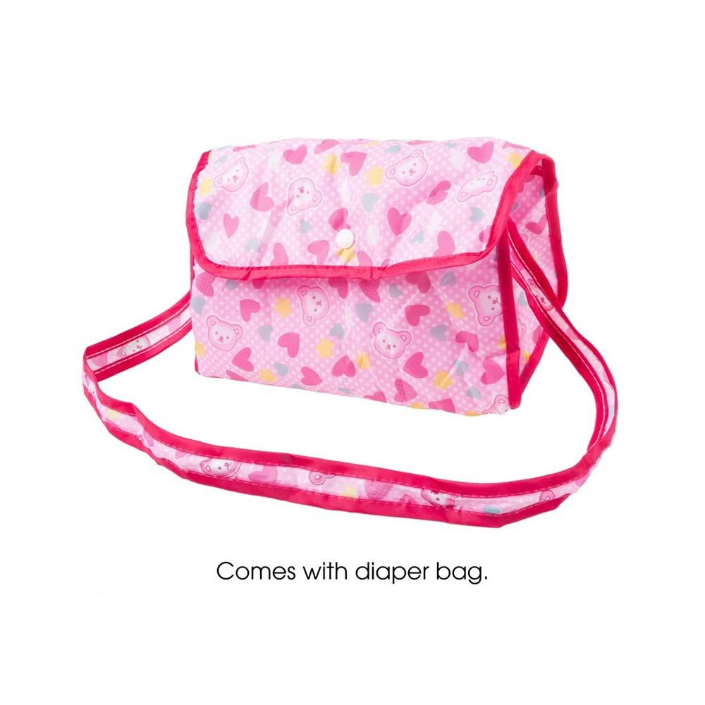 商品Trademark Global|Hey Play Deluxe Toy Pram For 18” Baby Dolls - Foldable, Carriage With Diaper Bag, Storage Basket And Canopy For Little Girls, Boys And Kids,价格¥477,第5张图片详细描述