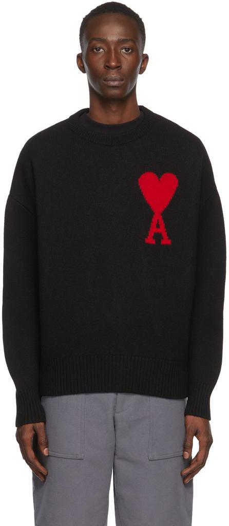 Black Ami de Cœur Crewneck Sweater商品第1张图片规格展示