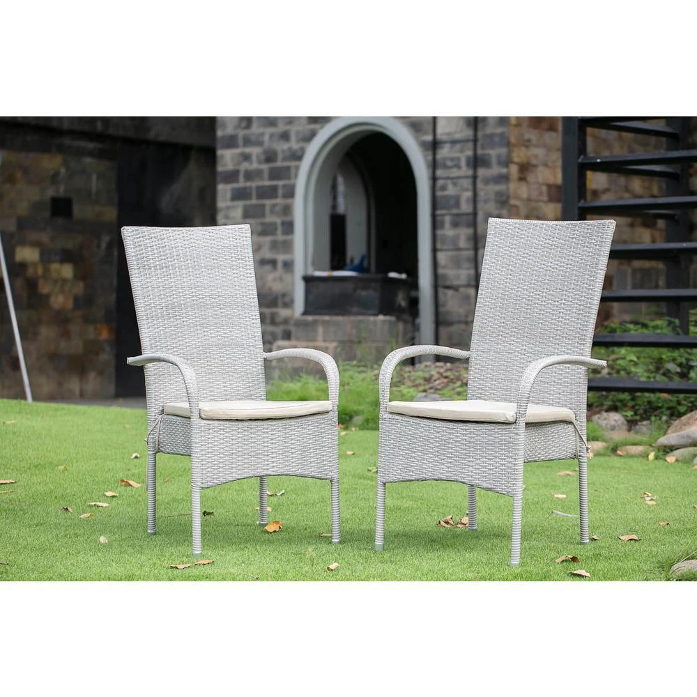 商品East West Furniture|Wicker Patio Chair Natural Linen, OSLC103A,价格¥2778,第2张图片详细描述
