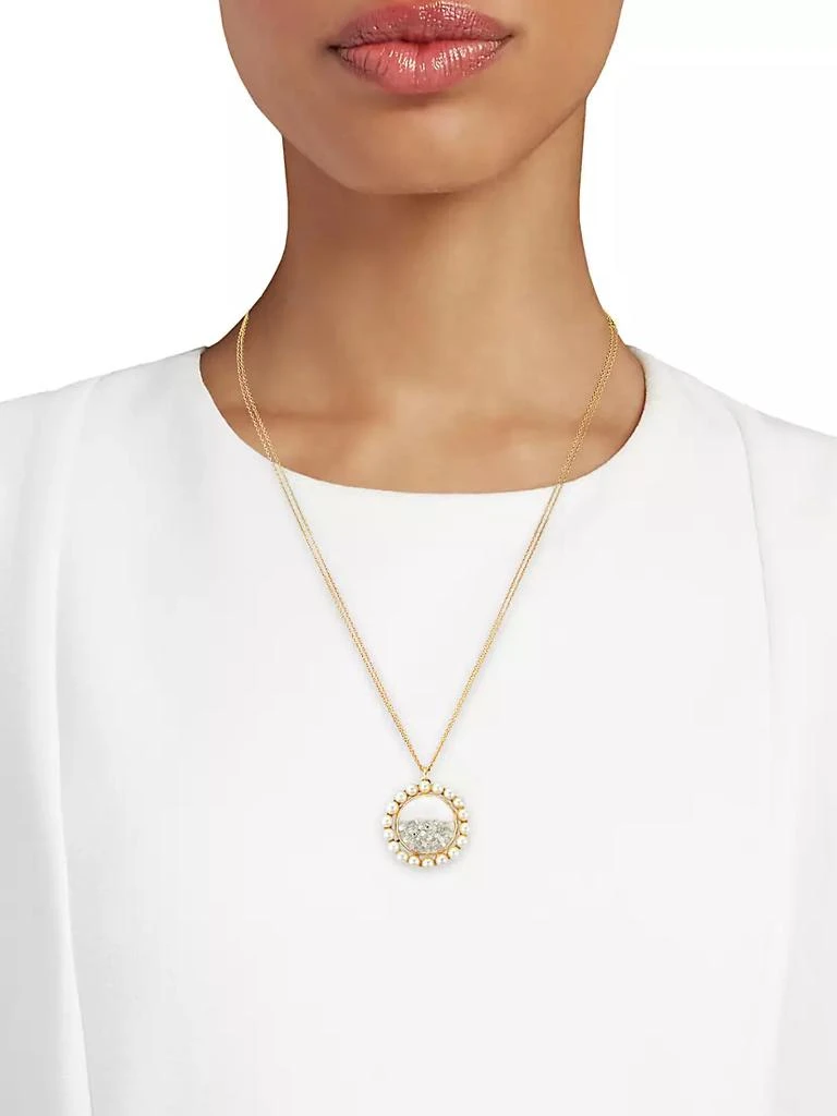 商品Renee Lewis|Shake© 18K Yellow Gold, 2.7 TCW Diamond &amp; Natural Pearl Pendant Necklace,价格¥73315,第2张图片详细描述