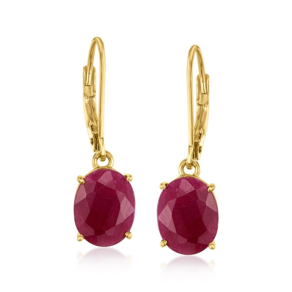 商品Ross-Simons|Ross-Simons Ruby Drop Earrings in 18kt Gold Over Sterling,价格¥783,第1张图片
