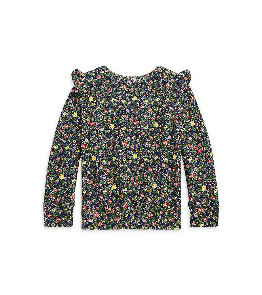 Girls' Floral Ruffled Fleece Sweatshirt - Little Kid, Big Kid商品第2张图片规格展示