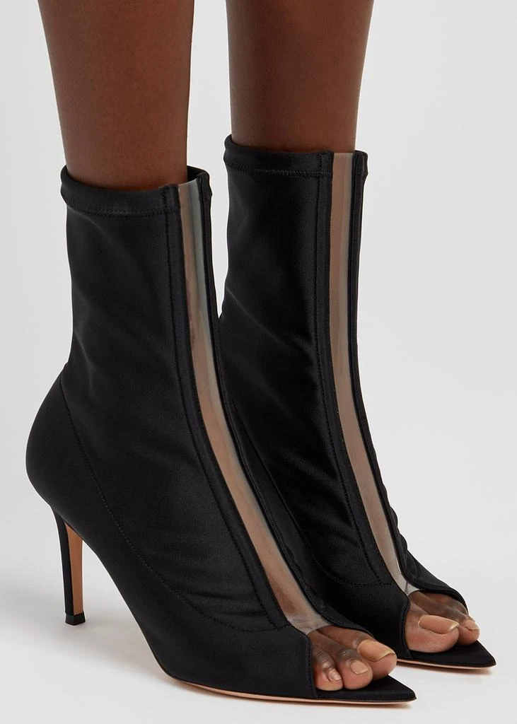 商品Gianvito Rossi|Hiroko 85 black satin ankle boots,价格¥4710,第5张图片详细描述
