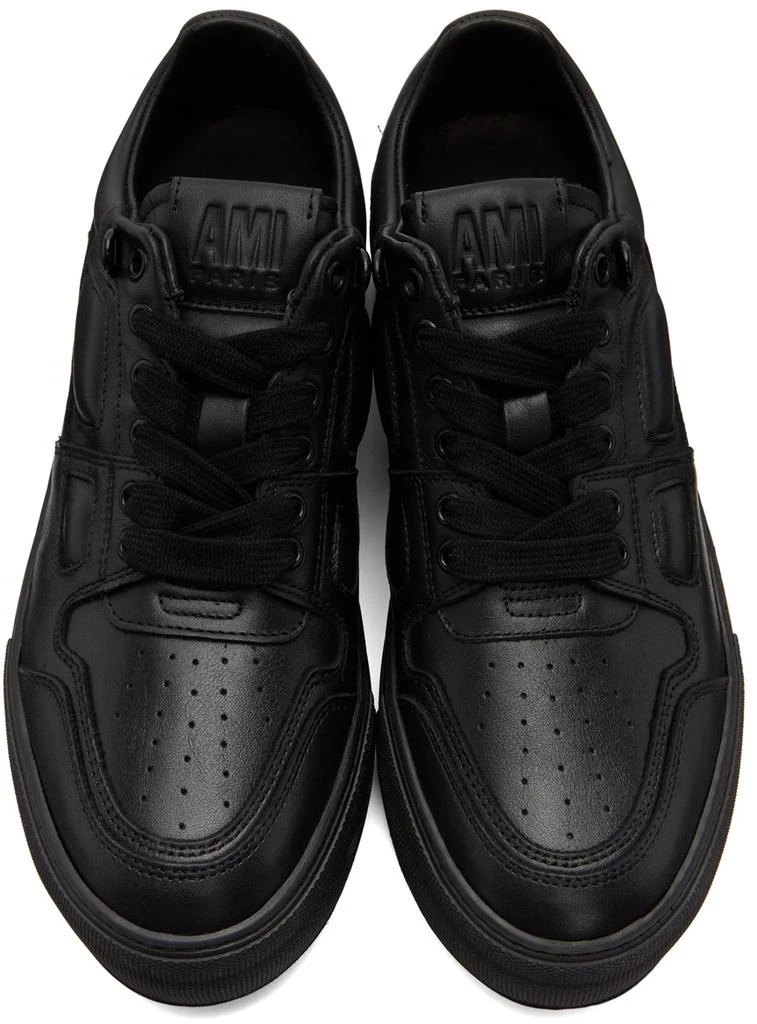 商品AMI|Black Leather Ami de Cœur Low-Top Sneakers,价格¥1225,第5张图片详细描述