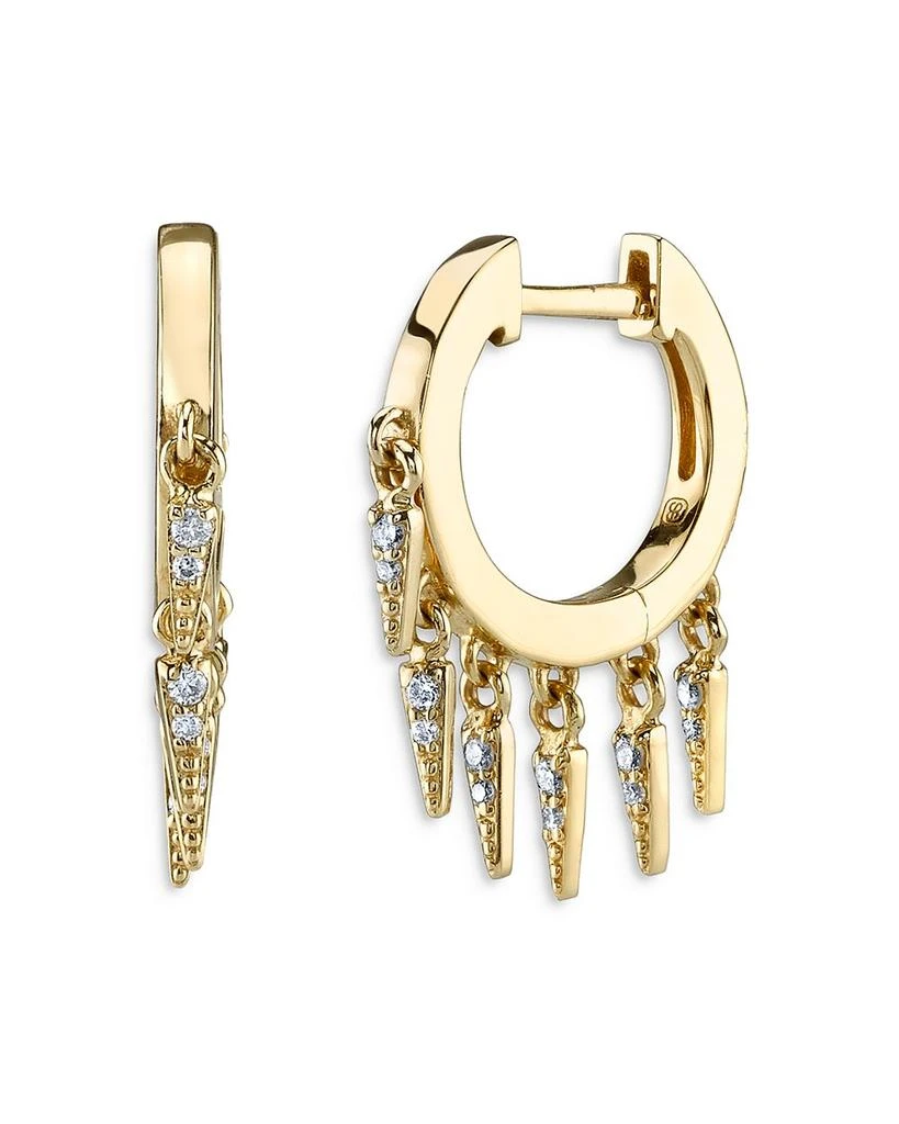 商品Sydney Evan|14K Yellow Gold Diamond Fringe Huggie Hoop Earrings,价格¥8168,第1张图片