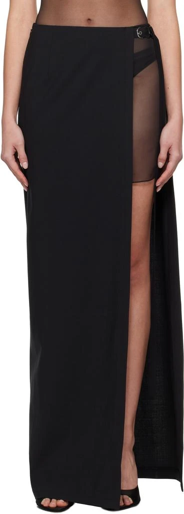 商品Nensi Dojaka|Black High Split & OOO Buckle Maxi Skirt,价格¥5601,第1张图片