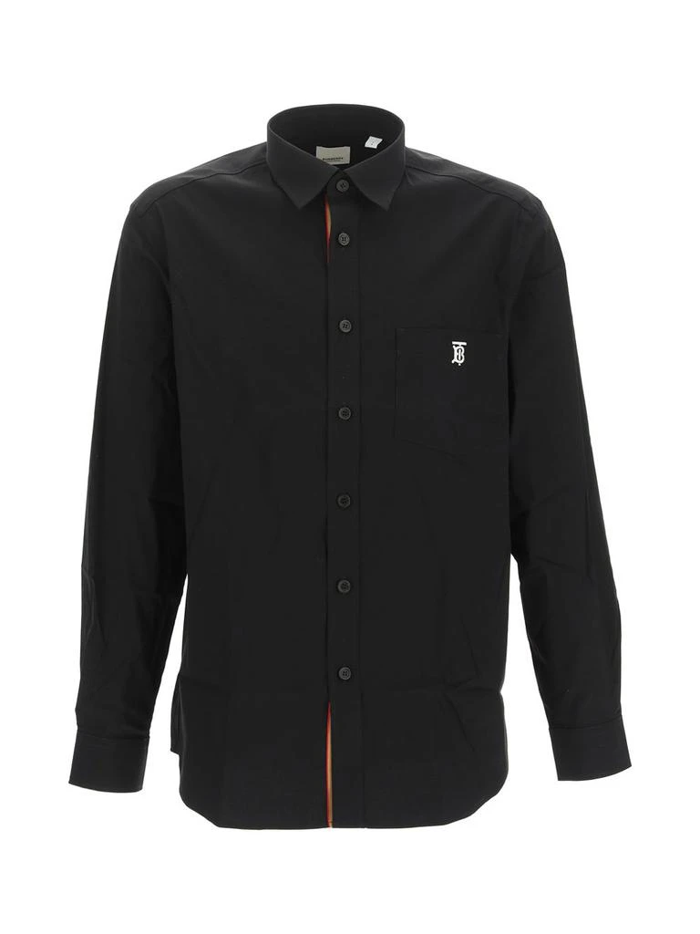 商品Burberry|Burberry Logo Embroidered Long-Sleeved Shirt,价格¥2946,第1张图片