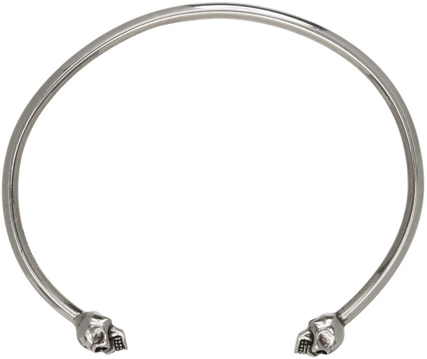 商品Alexander McQueen|Silver Skull Cuff Bracelet,价格¥1698,第2张图片详细描述