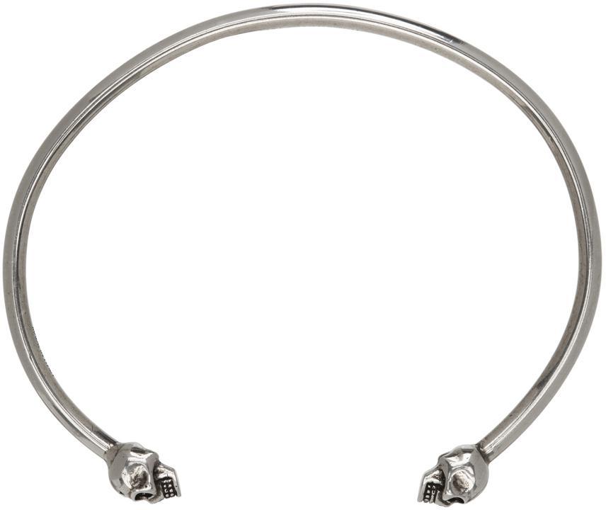 商品Alexander McQueen|Silver Skull Cuff Bracelet,价格¥1601,第4张图片详细描述