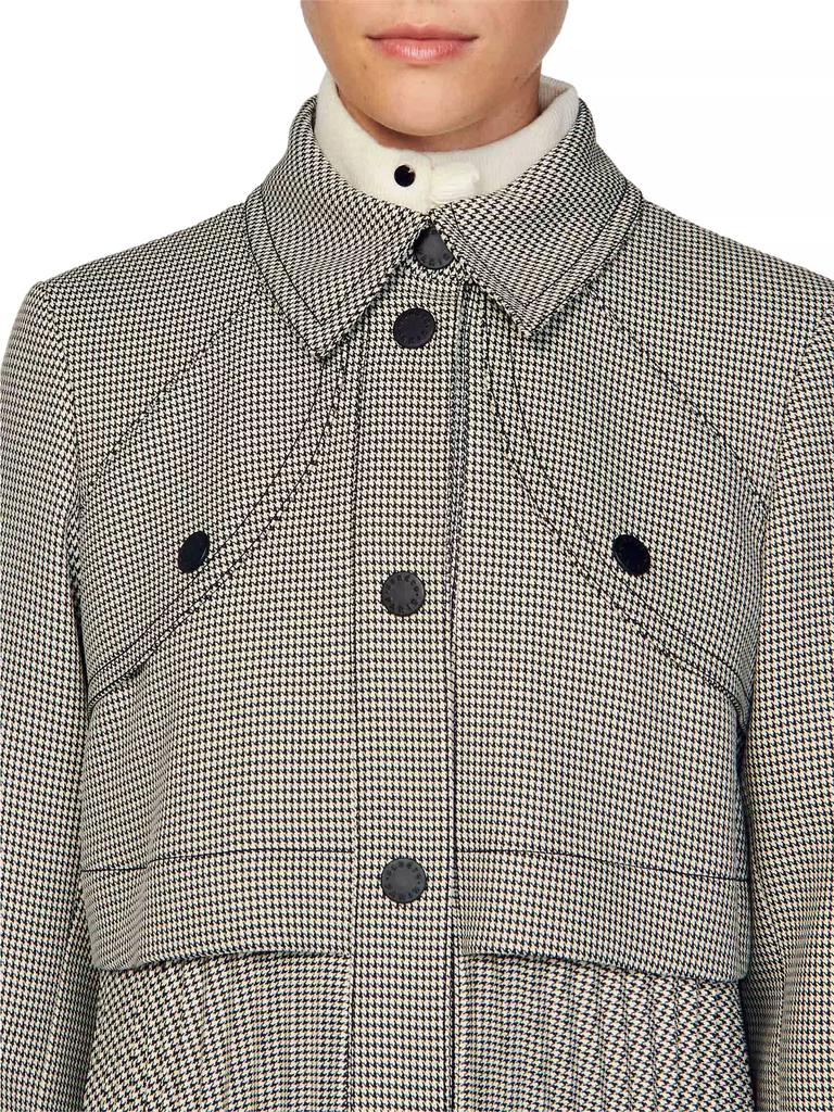 Sandro Houndstooth Trench Coat - Coats - Compare Prices from