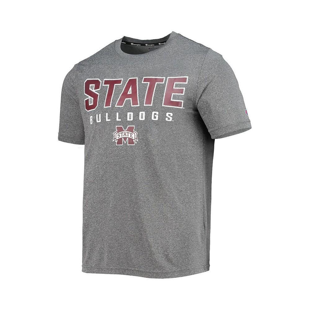 商品CHAMPION|Men's Gray Mississippi State Bulldogs Stack T-shirt,价格¥216,第4张图片详细描述