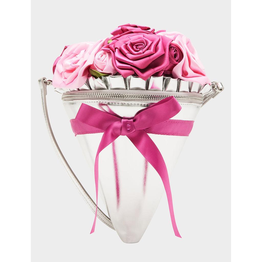 【Betsey Johnson】Bow Down Clutch Pink Flower BOW DOWN high-quality CLUTCH PINK FLOWER Bow