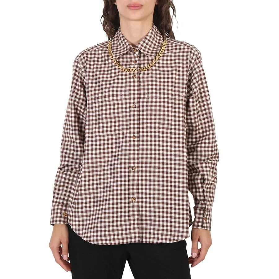 商品Burberry|Gingham Cotton Check Chain Detail Shirt,价格¥970,第1张图片
