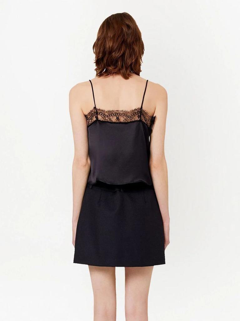 AMI PARIS lace-trim silk top商品第3张图片规格展示