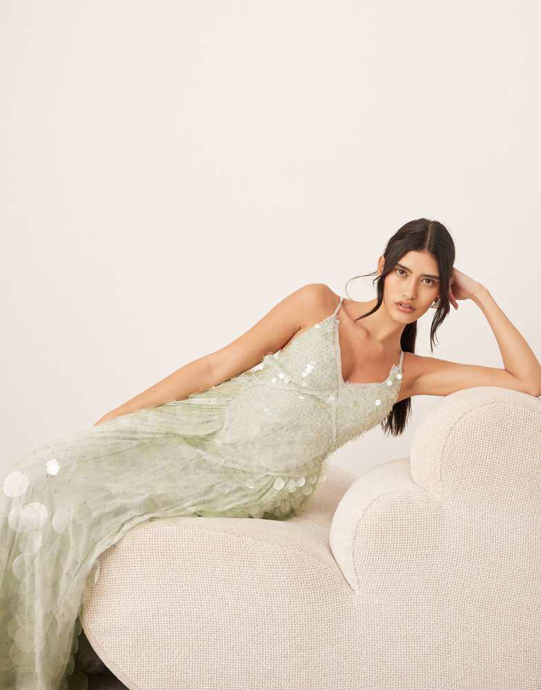 arrange green sequin dress Shop embellished cami midi with full skirt in seafoam on Sale at BeyondStyle – Get 16% Off ARRANGE embellished sequin cami midi dress with full skirt in seafoam collection:wk142025repeatMONDAY