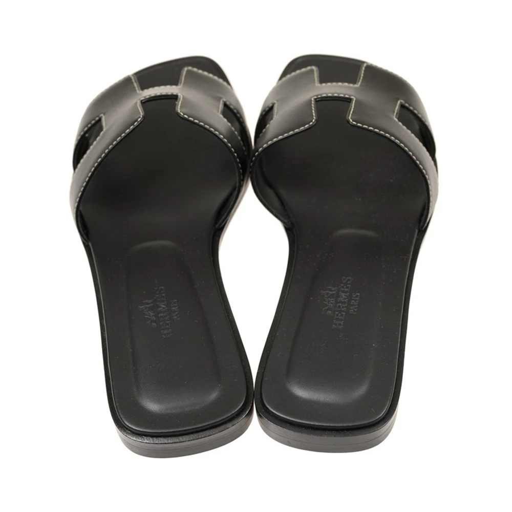 HERMèS 黑色女士露趾平底拖鞋 SANDAL8937NEW 商品