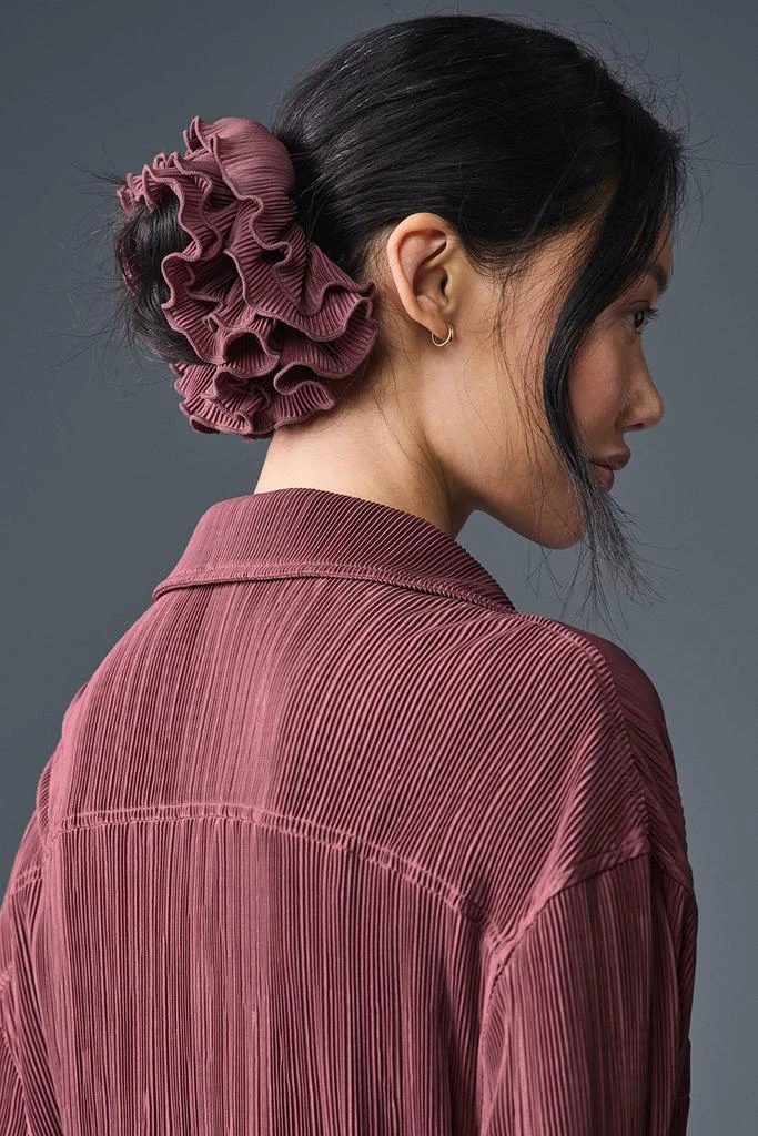 商品Alo|Micro Plisse Oversize Scrunchie - Burgundy Truffle,价格¥211,第1张图片