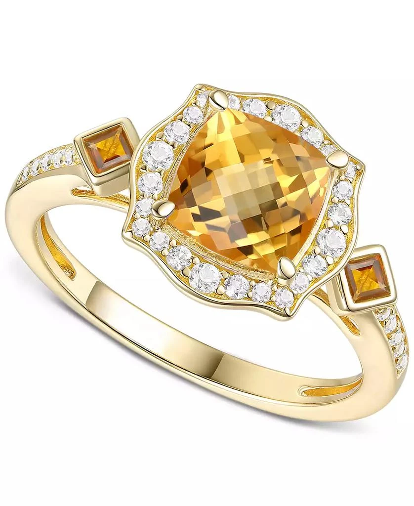 3-Pc. Set Lab-Grown Sapphire (5-7/8 ct. t.w.) & Lab-Grown White Sapphire (3/4 ct. t.w.) Heart Pendant Necklace, Ring, & Stud Earrings in 14k Gold-Plated Sterling Silver (Also in Additional Gemstones) 商品