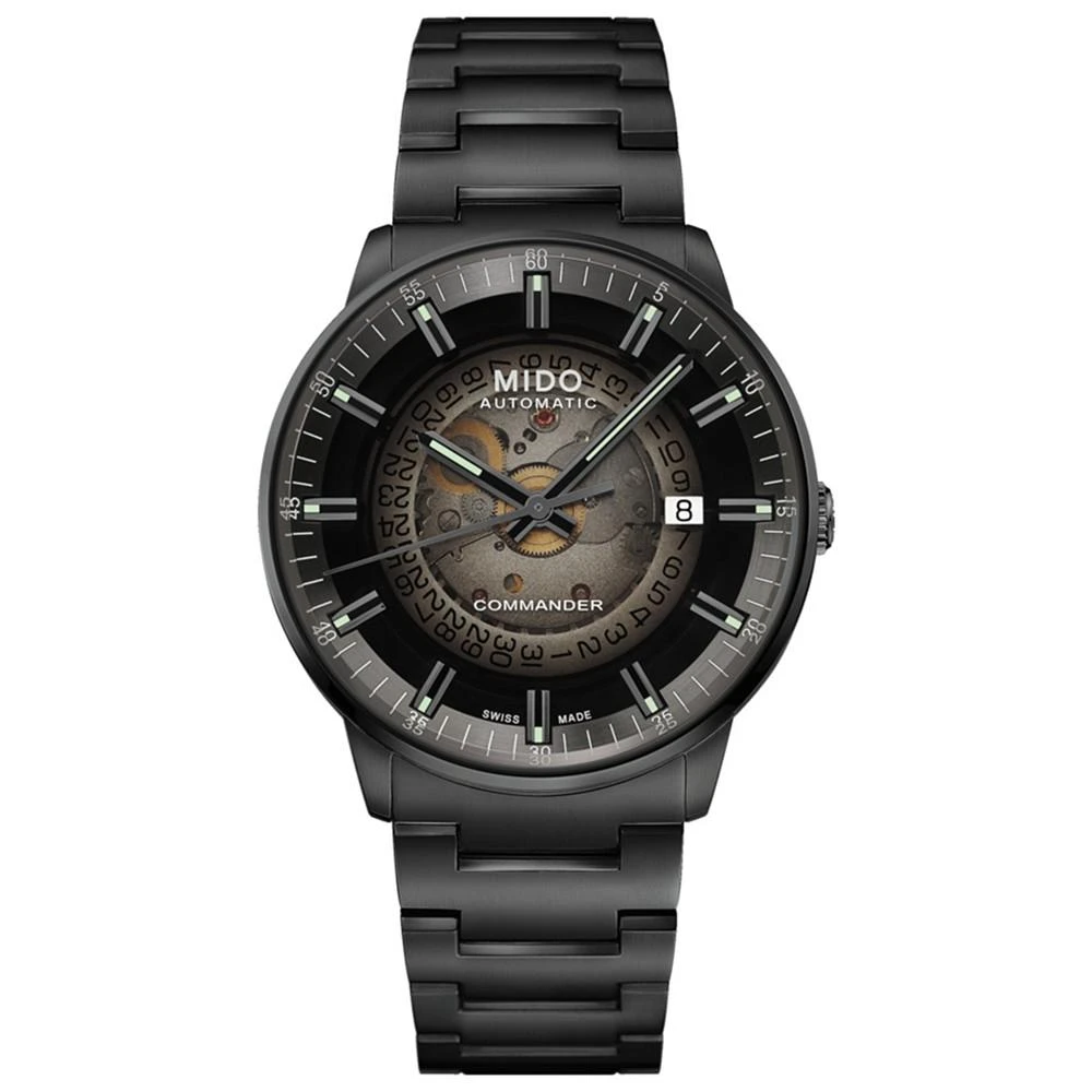 商品MIDO|Men's Swiss Automatic Commander Gradient Black PVD Bracelet Watch 40mm,价格¥8328,第1张图片