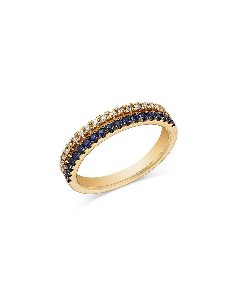 商品Bloomingdale's Fine Collection|Sapphire & Diamond Double Row Band in 14K Yellow Gold,价格¥24201,第1张图片