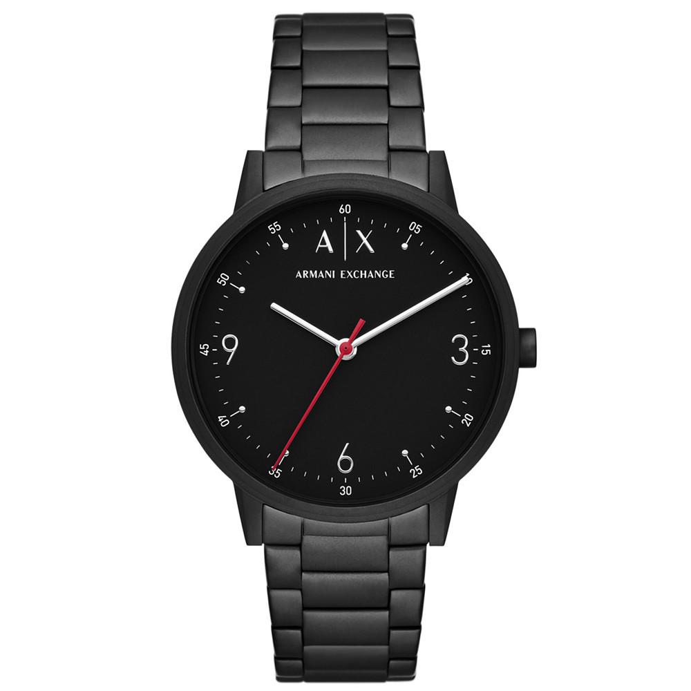 Men's Black-Tone Stainless Steel Bracelet Watch 42mm商品第1张图片规格展示