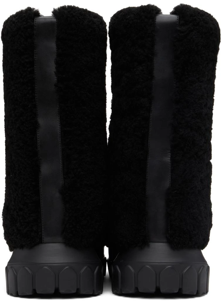 商品Rick Owens|Black Shearling Lunar Tractor Boots,价格¥4318,第2张图片详细描述