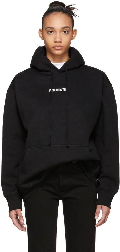 商品Vetements|Black Logo Hoodie,价格¥2775,第1张图片
