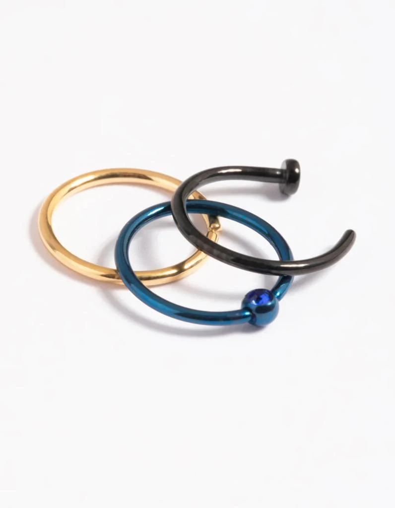 商品Lovisa|Matte Titanium Nose Ring Pack,价格¥43,第3张图片详细描述