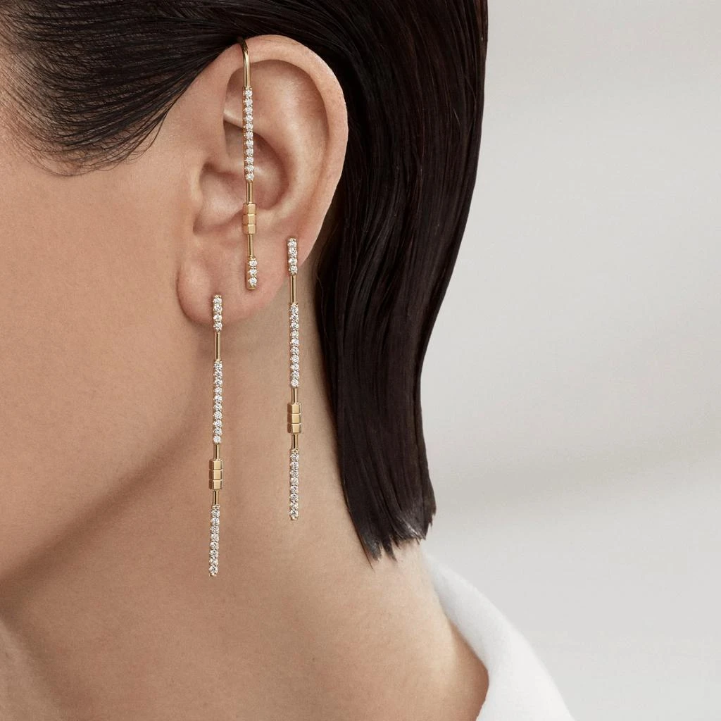 商品AME|Âme Totem 18K Yellow Gold, Lab-Grown Diamond 0.85ct. tw. Long Drop Earrings,价格¥12487,第2张图片详细描述