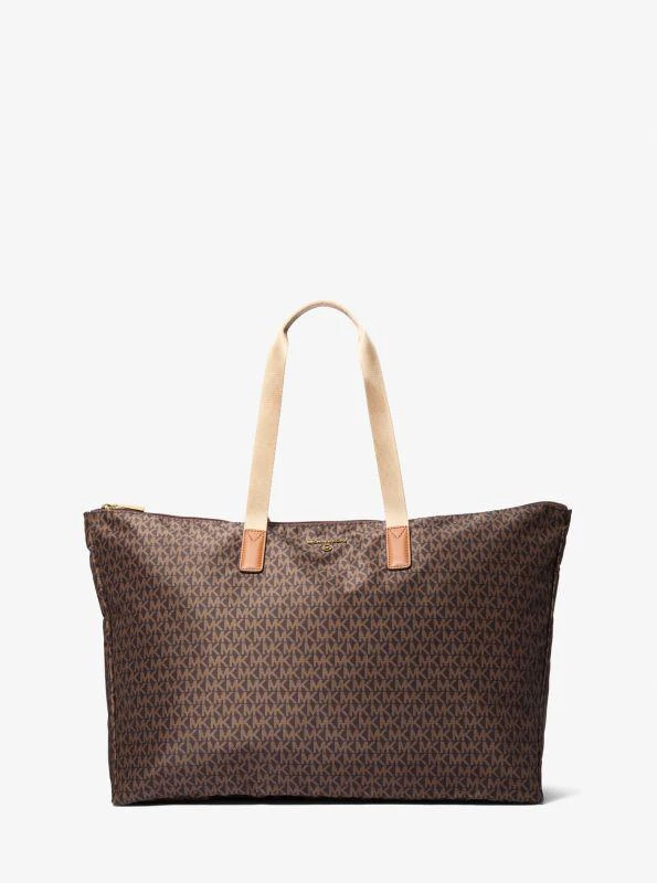 商品Michael Kors|Jet Set Travel Large Signature Logo Print Woven Tote Bag,价格¥1180,第1张图片